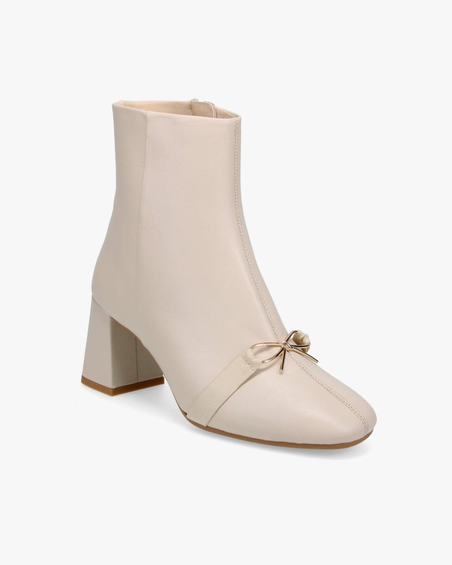 phoebe metallic bow ankle boots