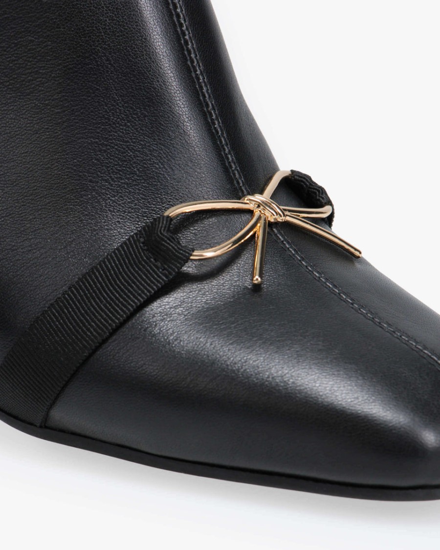 phoebe metallic bow ankle boots