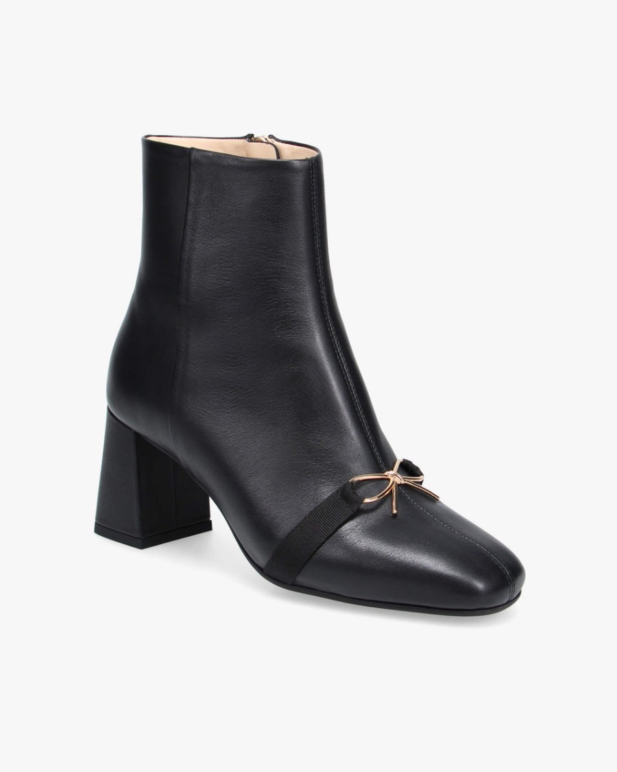 phoebe metallic bow ankle boots