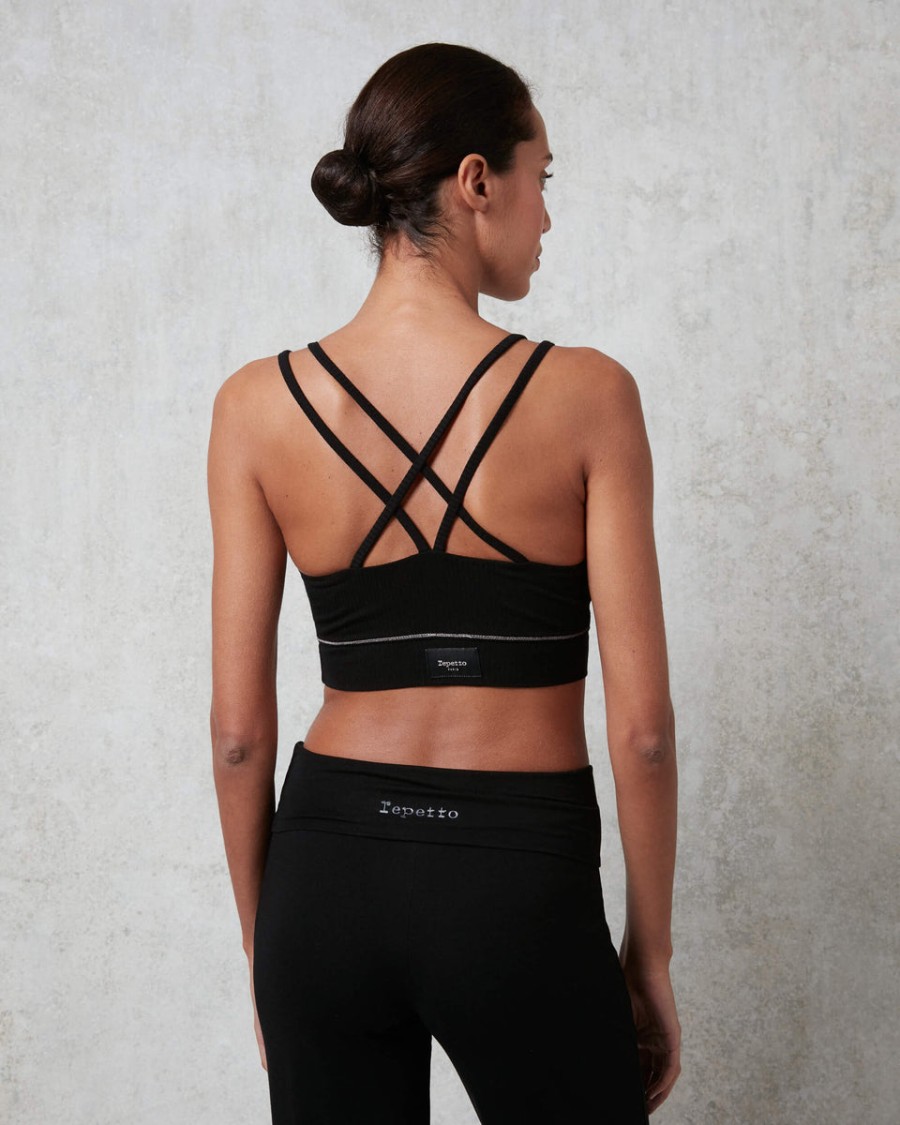 ribbed bra with thin straps