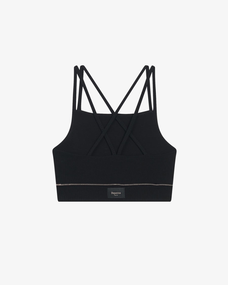 ribbed bra with thin straps