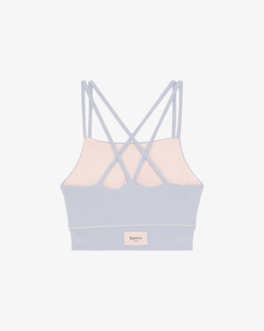 ribbed bra with thin straps