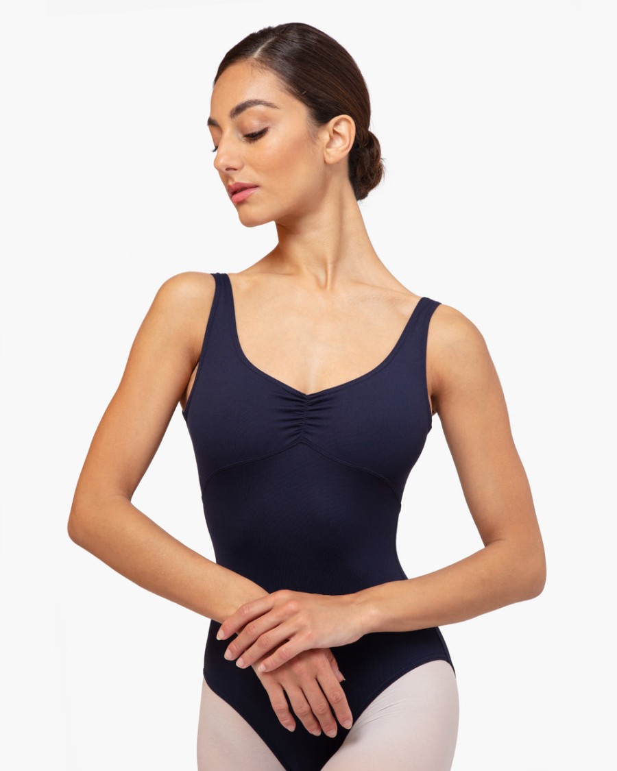 leotard - gathered front and back neckline
