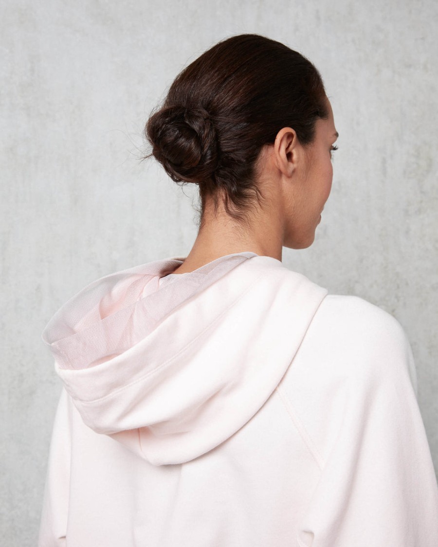 tulle hooded sweatshirt