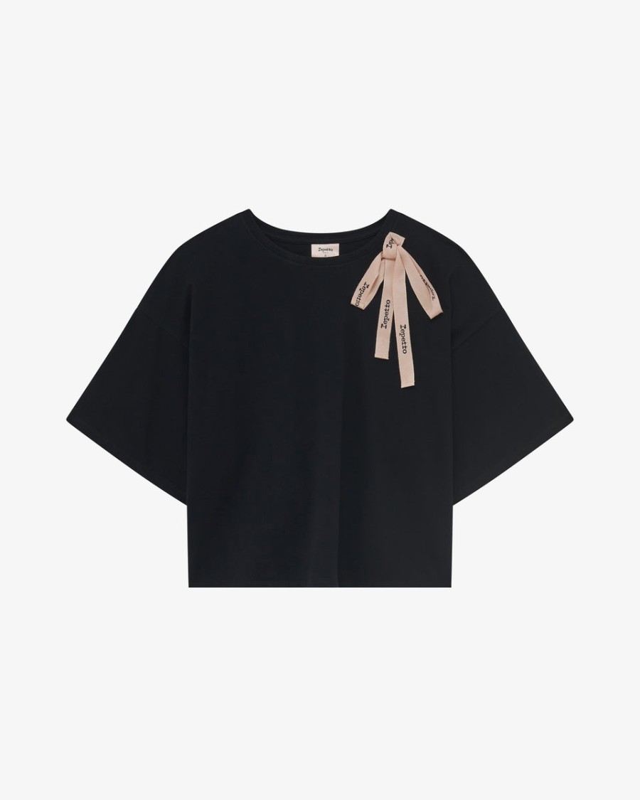 shoulder bow tee-shirt