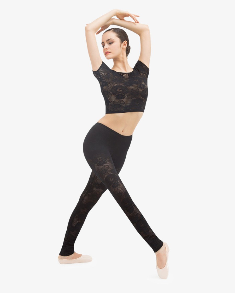 short top in rosette lace