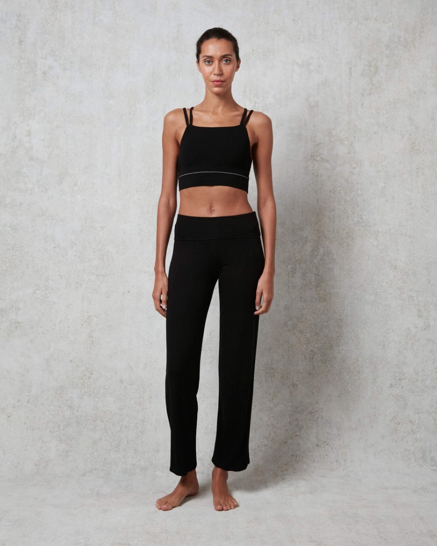 viscose jazz pants with fold over waistband