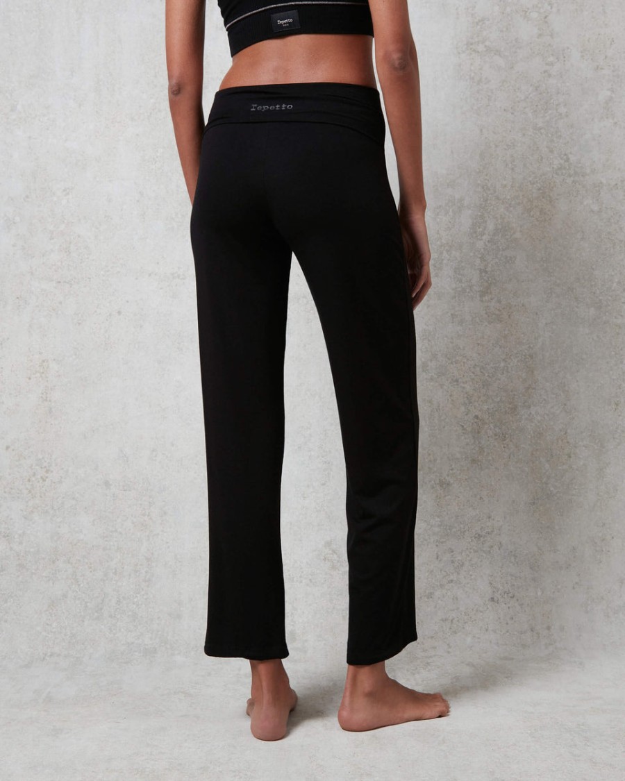 viscose jazz pants with fold over waistband