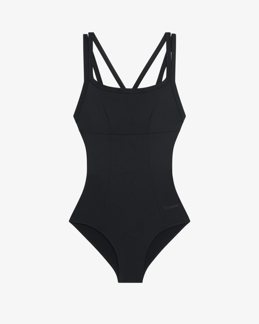 leotard - thin straps crossed back