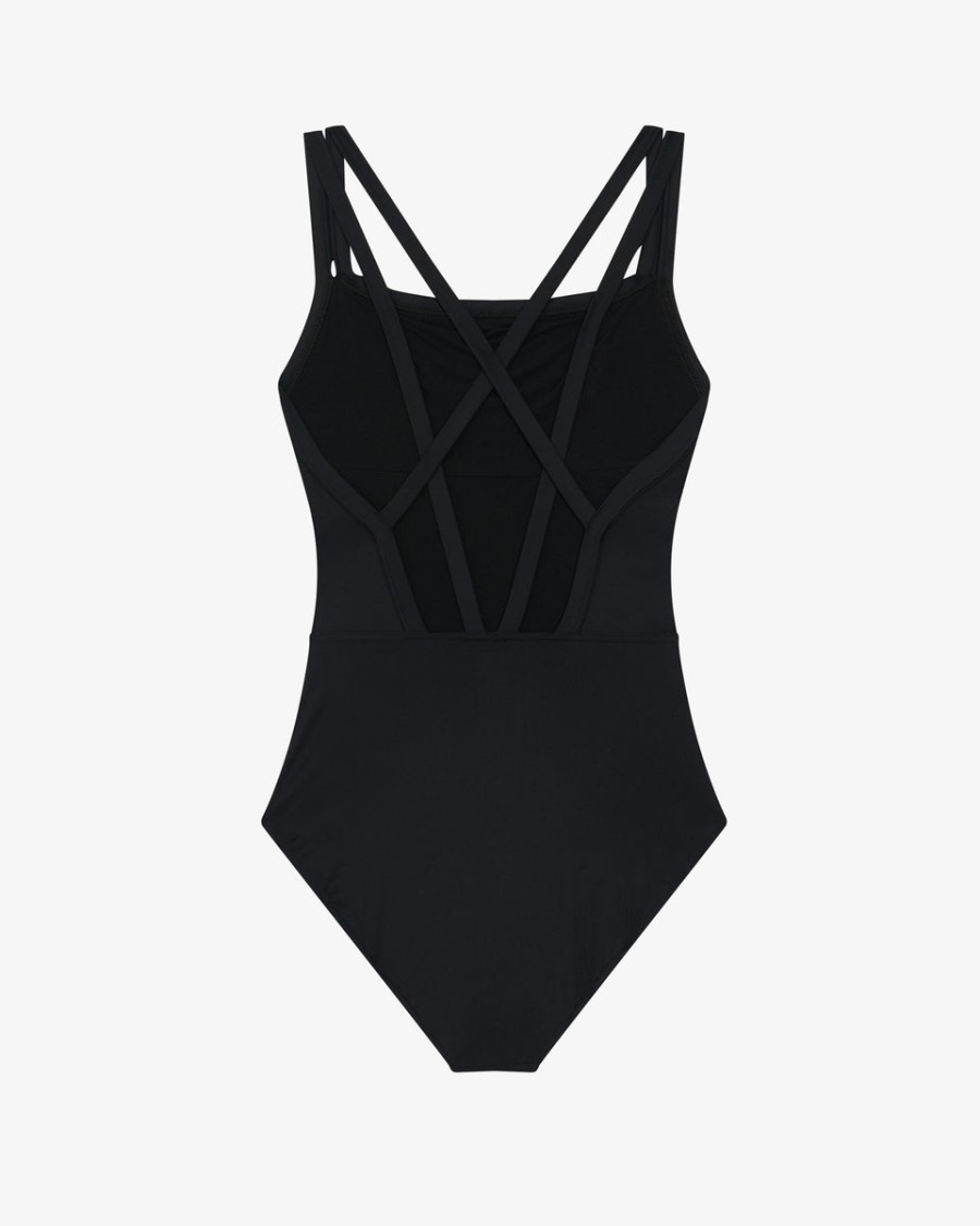leotard - thin straps crossed back